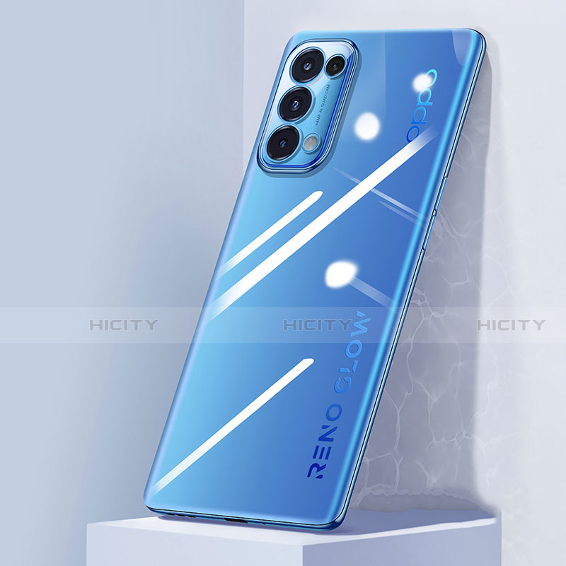 Coque Ultra Fine TPU Souple Housse Etui Transparente H01 pour Oppo Reno5 5G Bleu Plus