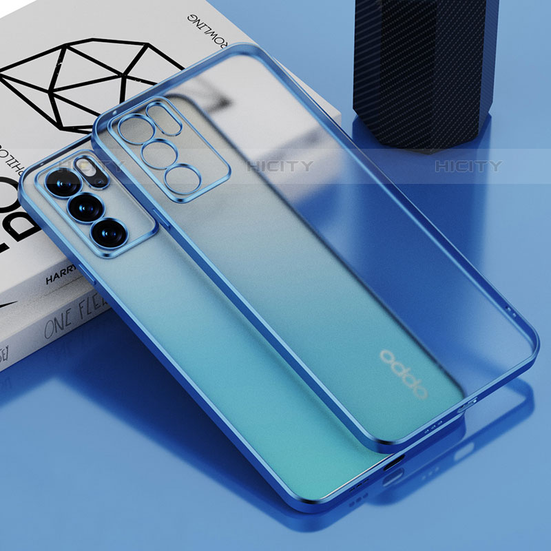 Coque Ultra Fine TPU Souple Housse Etui Transparente H01 pour Oppo Reno6 5G Bleu Plus