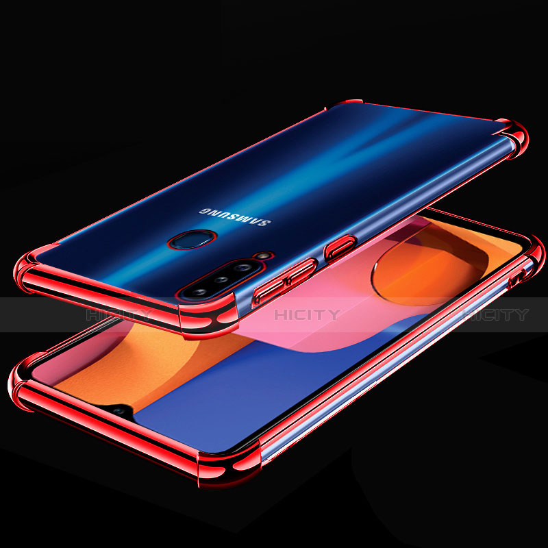 Coque Ultra Fine TPU Souple Housse Etui Transparente H01 pour Samsung Galaxy A20s Rouge Plus