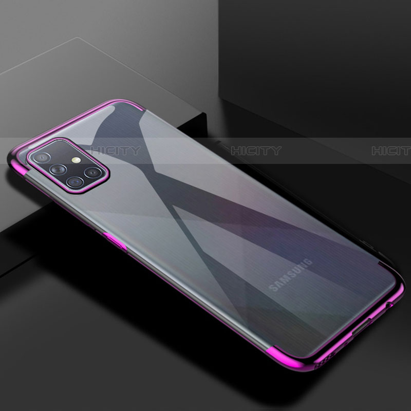 Coque Ultra Fine TPU Souple Housse Etui Transparente H01 pour Samsung Galaxy A51 5G Violet Plus