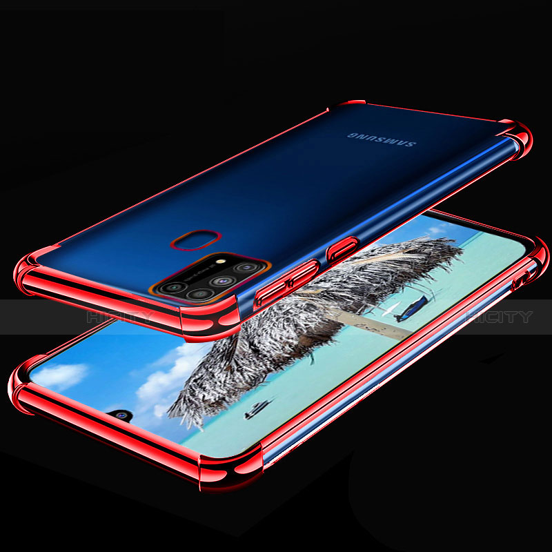 Coque Ultra Fine TPU Souple Housse Etui Transparente H01 pour Samsung Galaxy M21s Rouge Plus