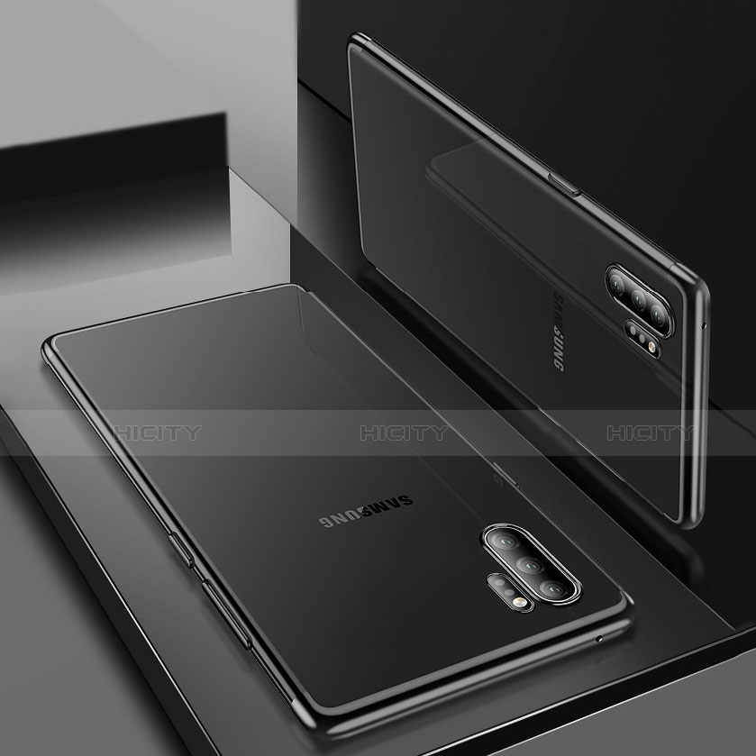 Coque Ultra Fine TPU Souple Housse Etui Transparente H01 pour Samsung Galaxy Note 10 Plus Noir Plus