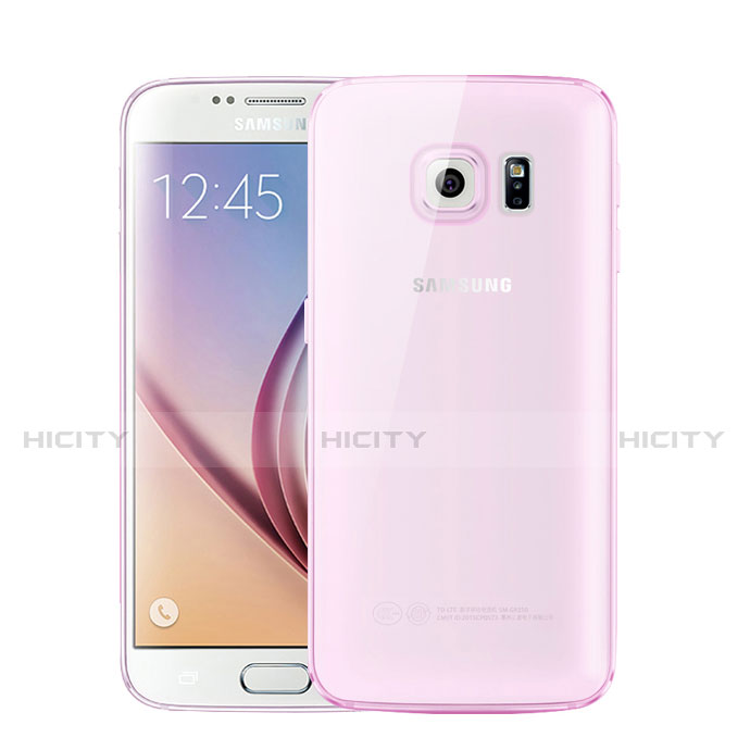 Coque Ultra Fine TPU Souple Housse Etui Transparente H01 pour Samsung Galaxy S6 Duos SM-G920F G9200 Rose Plus