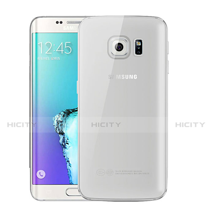 Coque Ultra Fine TPU Souple Housse Etui Transparente H01 pour Samsung Galaxy S6 Edge+ Plus SM-G928F Gris Plus