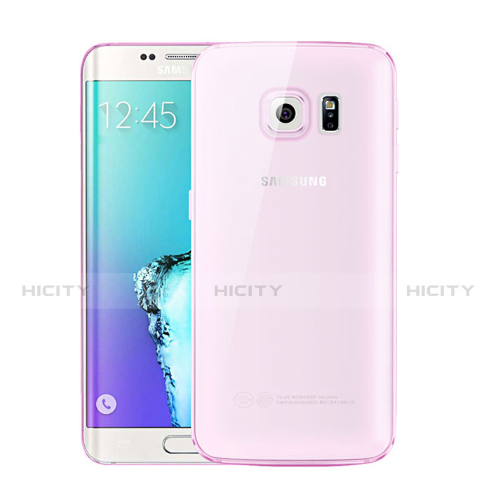 Coque Ultra Fine TPU Souple Housse Etui Transparente H01 pour Samsung Galaxy S6 Edge+ Plus SM-G928F Rose Plus