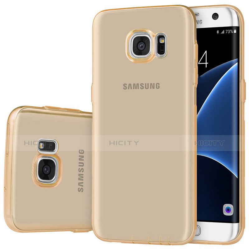 Coque Ultra Fine TPU Souple Housse Etui Transparente H01 pour Samsung Galaxy S7 Edge G935F Or Plus