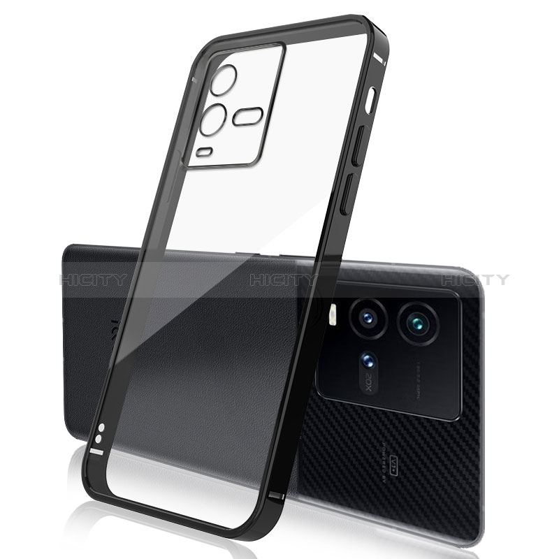 Coque Ultra Fine TPU Souple Housse Etui Transparente H01 pour Vivo iQOO 10 5G Noir Plus