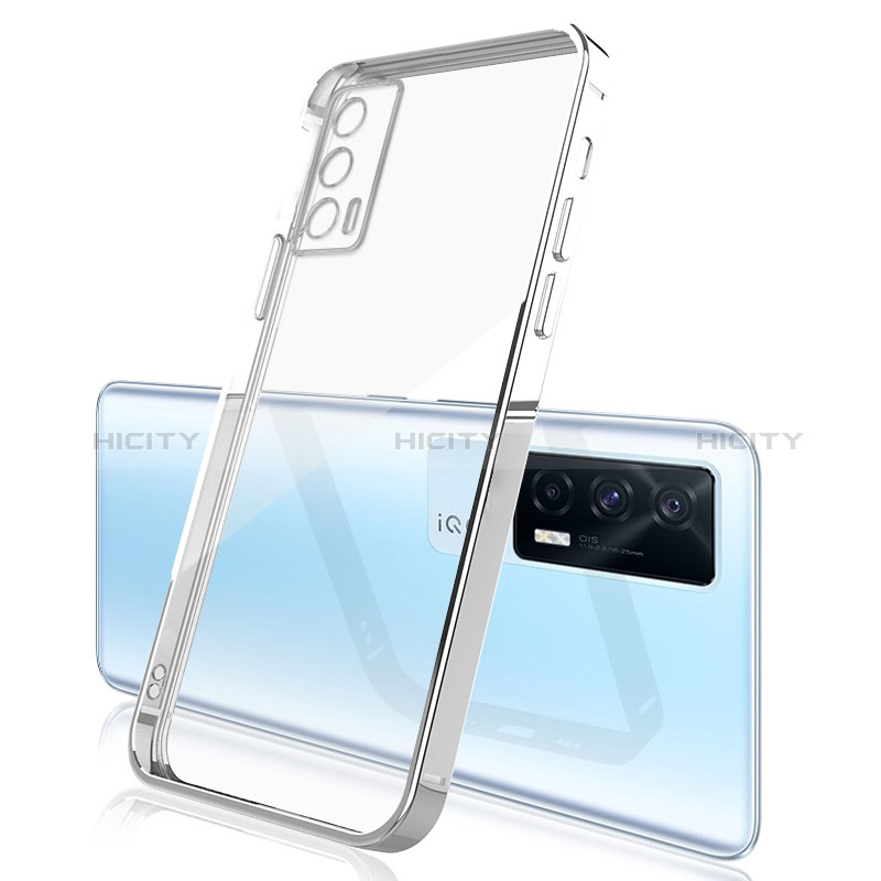 Coque Ultra Fine TPU Souple Housse Etui Transparente H01 pour Vivo iQOO 7 India 5G Argent Plus