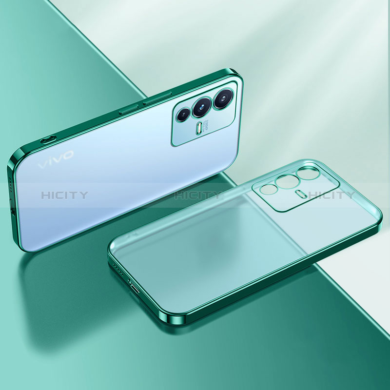 Coque Ultra Fine TPU Souple Housse Etui Transparente H01 pour Vivo V23 5G Vert Plus