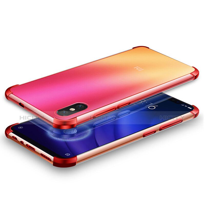 Coque Ultra Fine TPU Souple Housse Etui Transparente H01 pour Xiaomi Mi 8 Screen Fingerprint Edition Rouge Plus