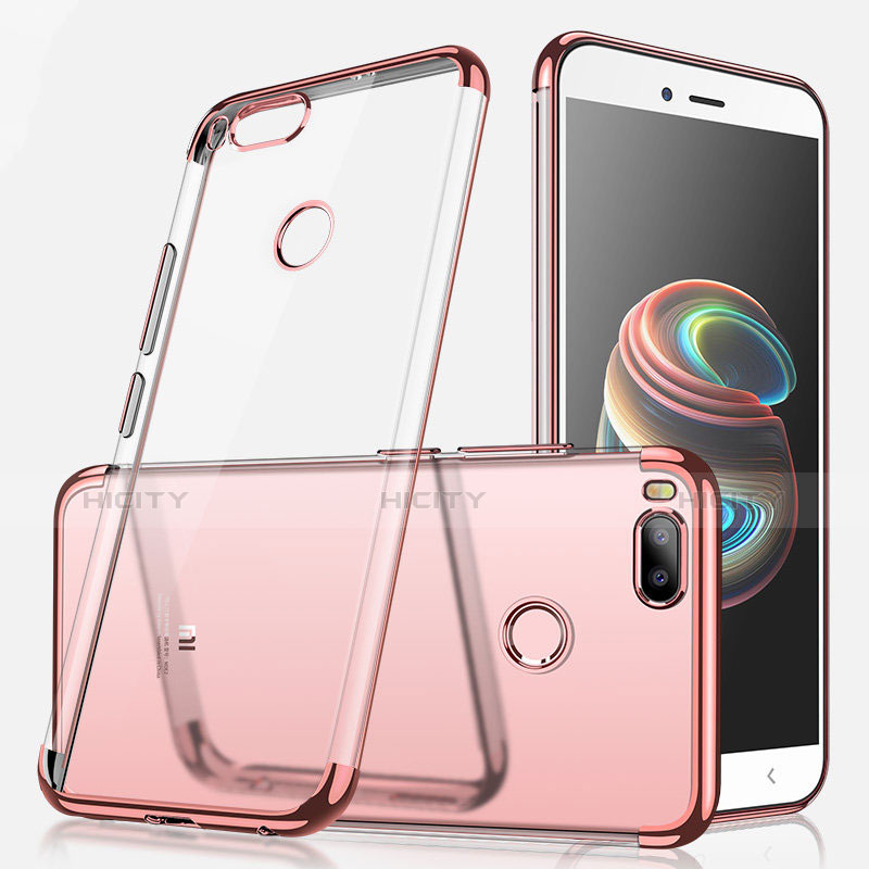 Coque Ultra Fine TPU Souple Housse Etui Transparente H01 pour Xiaomi Mi A1 Or Rose Plus