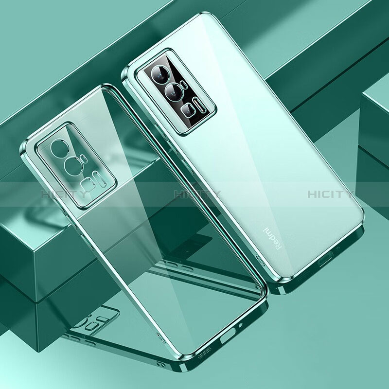 Coque Ultra Fine TPU Souple Housse Etui Transparente H01 pour Xiaomi Poco F5 Pro 5G Vert Plus