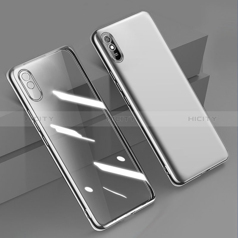 Coque Ultra Fine TPU Souple Housse Etui Transparente H01 pour Xiaomi Redmi 9A Argent Plus