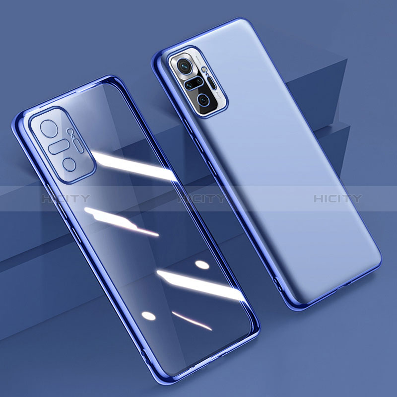 Coque Ultra Fine TPU Souple Housse Etui Transparente H01 pour Xiaomi Redmi Note 10 Pro 4G Bleu Plus