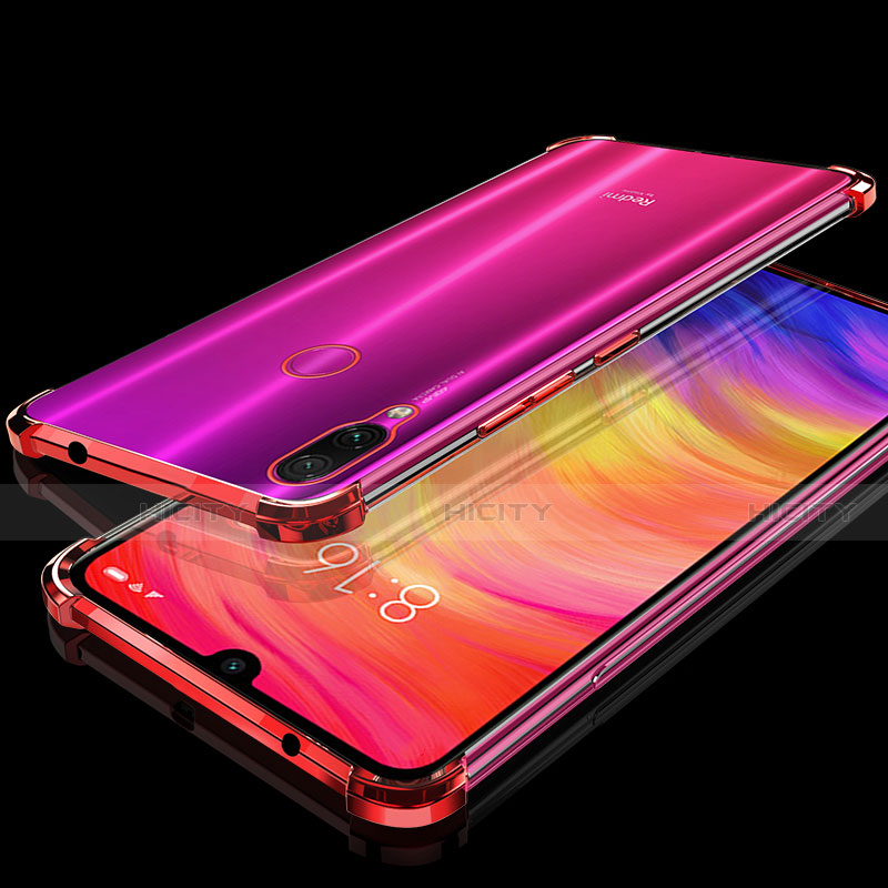 Coque Ultra Fine TPU Souple Housse Etui Transparente H01 pour Xiaomi Redmi Note 7 Pro Rouge Plus