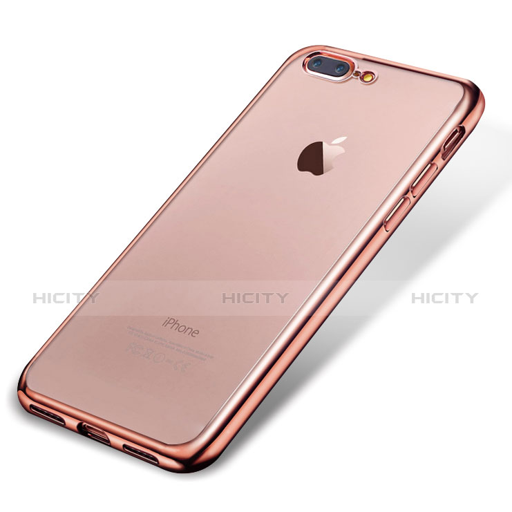 Coque Ultra Fine TPU Souple Housse Etui Transparente H02 pour Apple iPhone 7 Plus Or Rose Plus