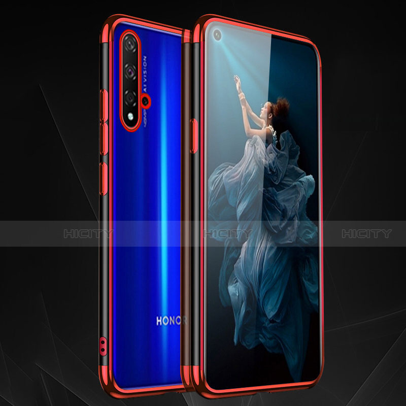 Coque Ultra Fine TPU Souple Housse Etui Transparente H02 pour Huawei Honor 20S Rouge Plus