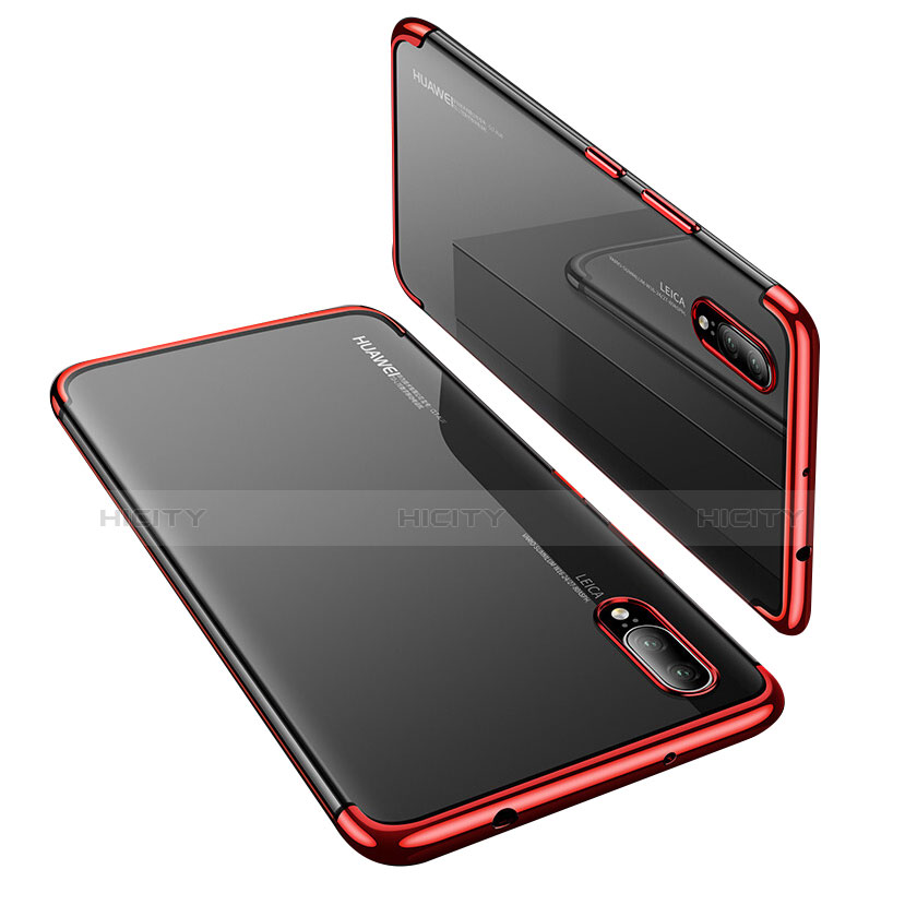 Coque Ultra Fine TPU Souple Housse Etui Transparente H02 pour Huawei P20 Rouge Plus