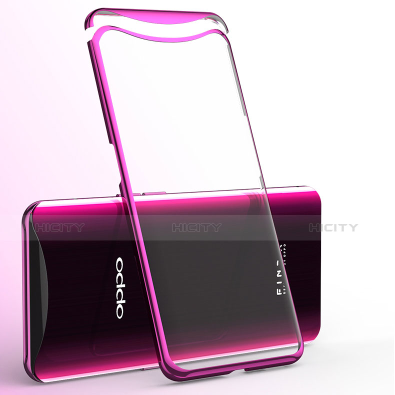 Coque Ultra Fine TPU Souple Housse Etui Transparente H02 pour Oppo Find X Rose Rouge Plus