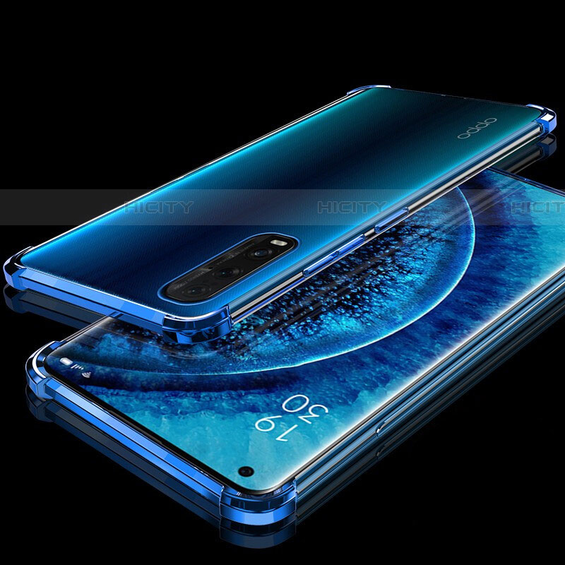 Coque Ultra Fine TPU Souple Housse Etui Transparente H02 pour Oppo Find X2 Bleu Plus