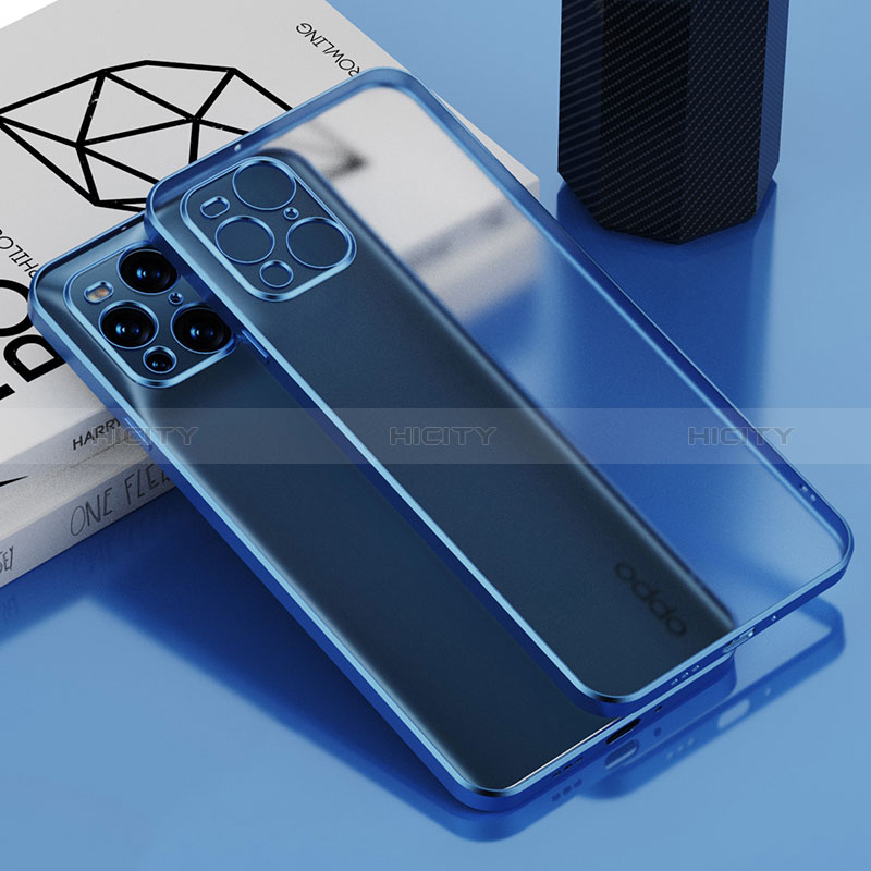 Coque Ultra Fine TPU Souple Housse Etui Transparente H02 pour Oppo Find X3 5G Bleu Plus