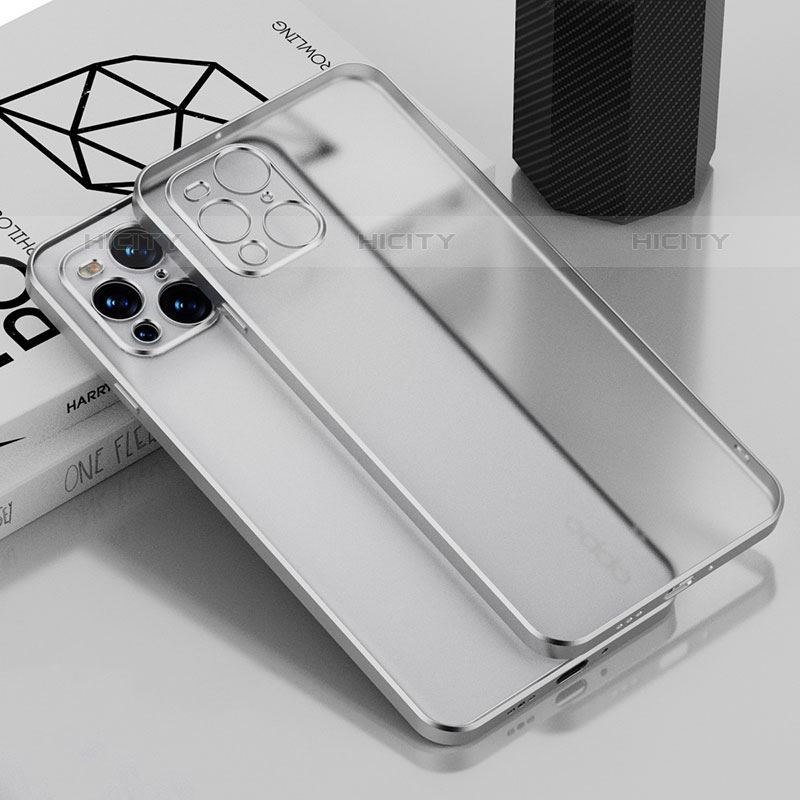 Coque Ultra Fine TPU Souple Housse Etui Transparente H02 pour Oppo Find X3 Pro 5G Argent Plus