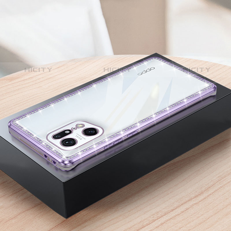 Coque Ultra Fine TPU Souple Housse Etui Transparente H02 pour Oppo Find X5 Pro 5G Violet Plus