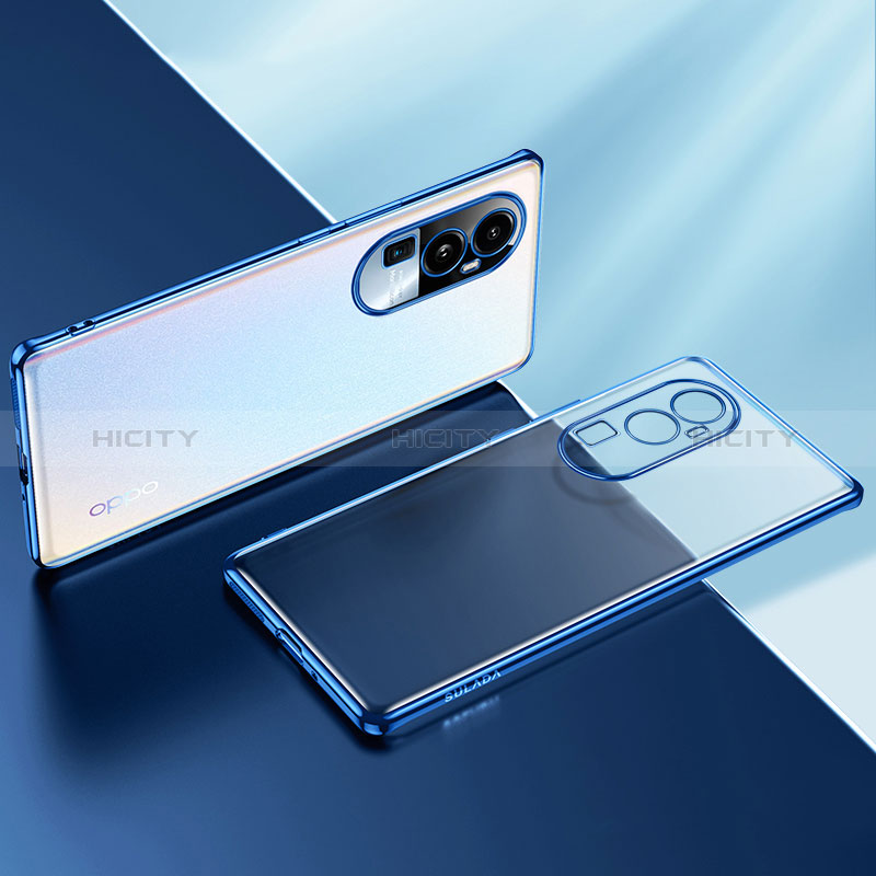 Coque Ultra Fine TPU Souple Housse Etui Transparente H02 pour Oppo Reno10 Pro+ Plus 5G Bleu Plus