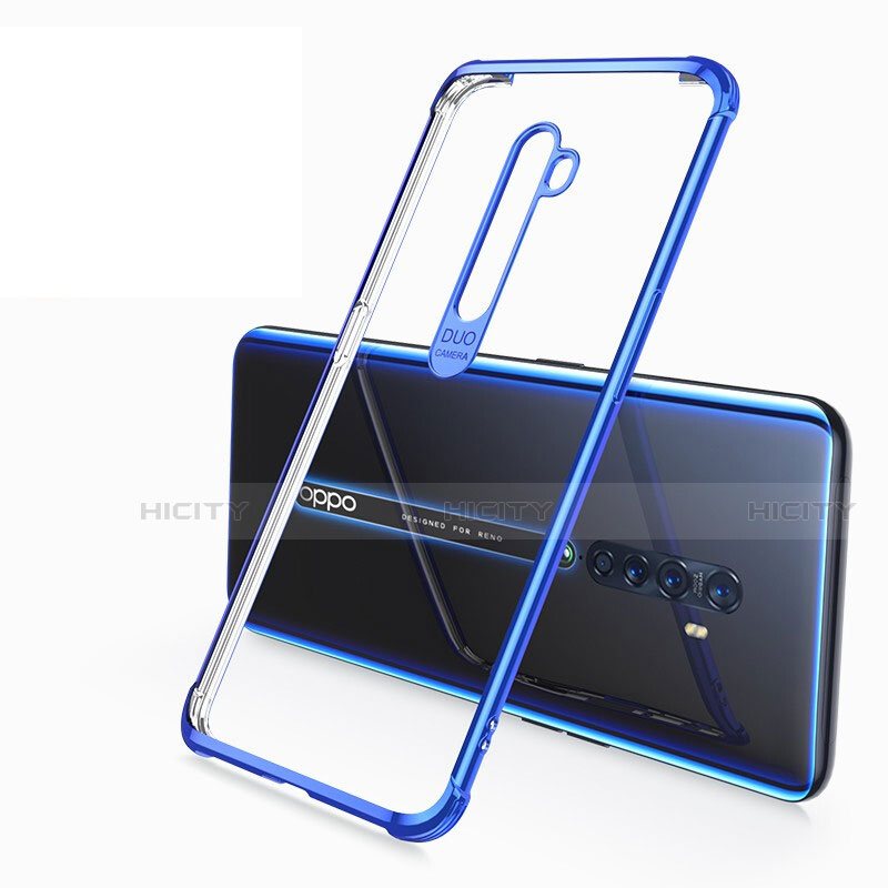 Coque Ultra Fine TPU Souple Housse Etui Transparente H02 pour Oppo Reno2 Bleu Plus