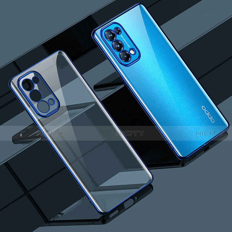 Coque Ultra Fine TPU Souple Housse Etui Transparente H02 pour Oppo Reno5 5G Bleu Plus