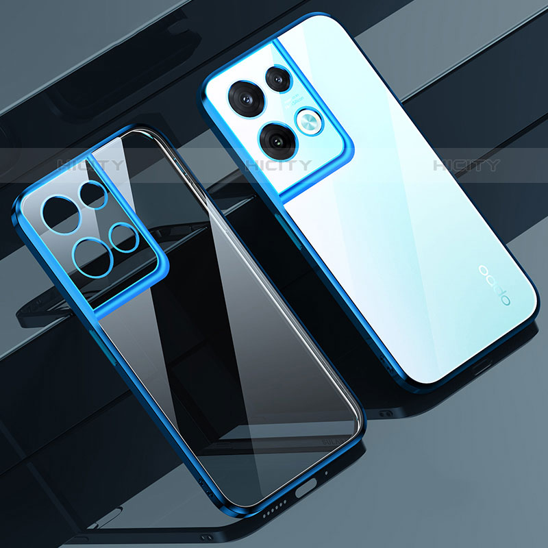 Coque Ultra Fine TPU Souple Housse Etui Transparente H02 pour Oppo Reno8 Pro 5G Bleu Plus