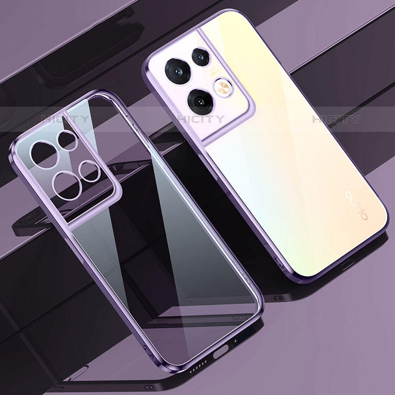 Coque Ultra Fine TPU Souple Housse Etui Transparente H02 pour Oppo Reno8 Pro+ Plus 5G Violet Plus