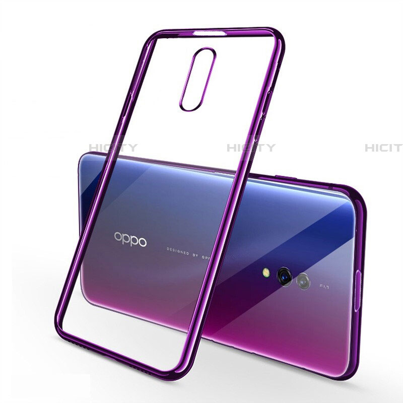 Coque Ultra Fine TPU Souple Housse Etui Transparente H02 pour Realme X Violet Plus