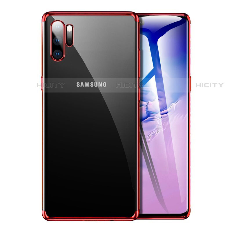 Coque Ultra Fine TPU Souple Housse Etui Transparente H02 pour Samsung Galaxy Note 10 Plus 5G Rouge Plus