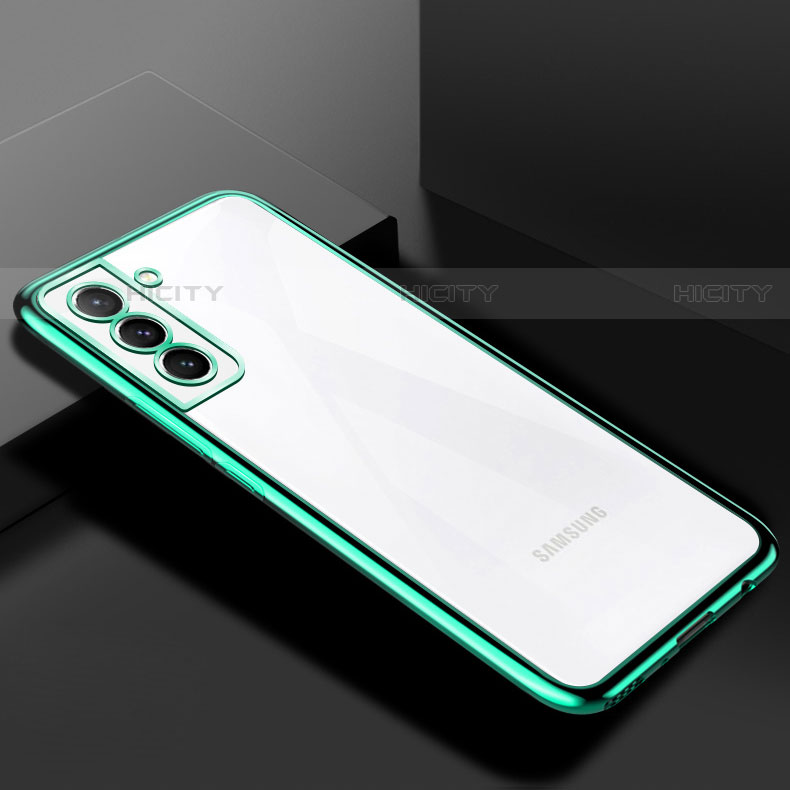 Coque Ultra Fine TPU Souple Housse Etui Transparente H02 pour Samsung Galaxy S21 5G Vert Plus