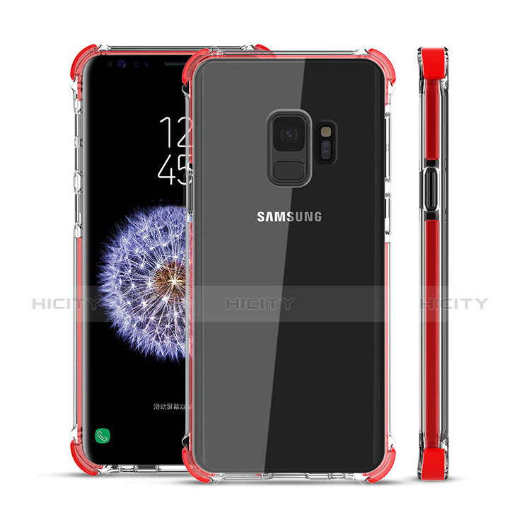 Coque Ultra Fine TPU Souple Housse Etui Transparente H02 pour Samsung Galaxy S9 Rouge Plus