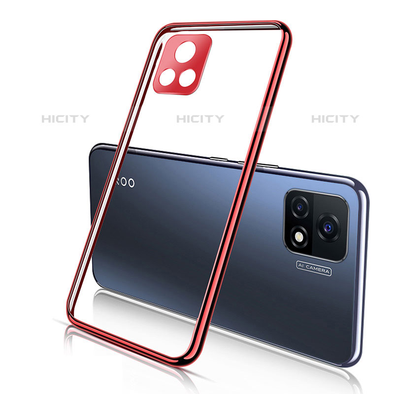 Coque Ultra Fine TPU Souple Housse Etui Transparente H02 pour Vivo iQOO U3 5G Rouge Plus