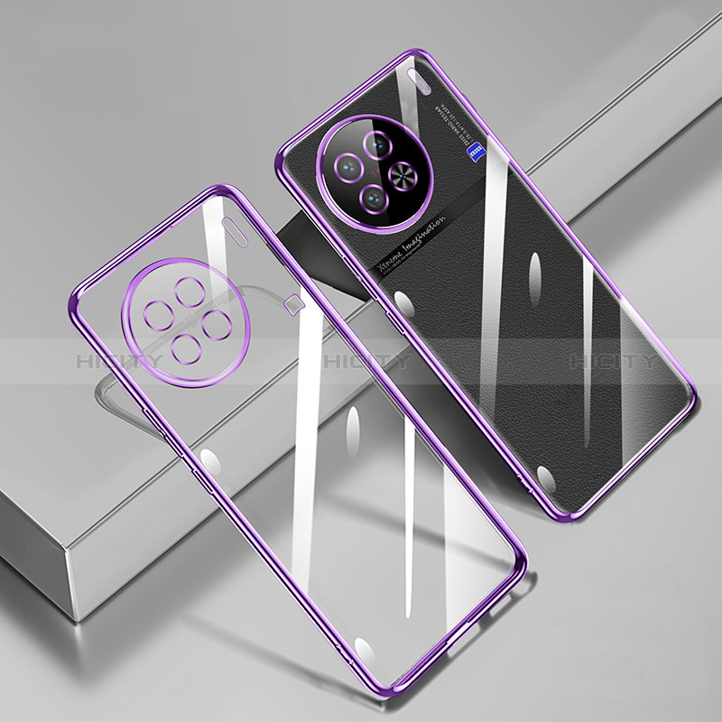 Coque Ultra Fine TPU Souple Housse Etui Transparente H02 pour Vivo X90 5G Violet Plus