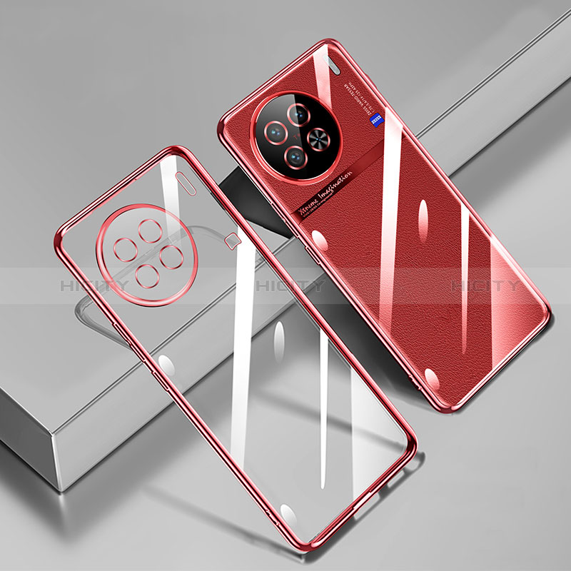 Coque Ultra Fine TPU Souple Housse Etui Transparente H02 pour Vivo X90 Pro 5G Rouge Plus