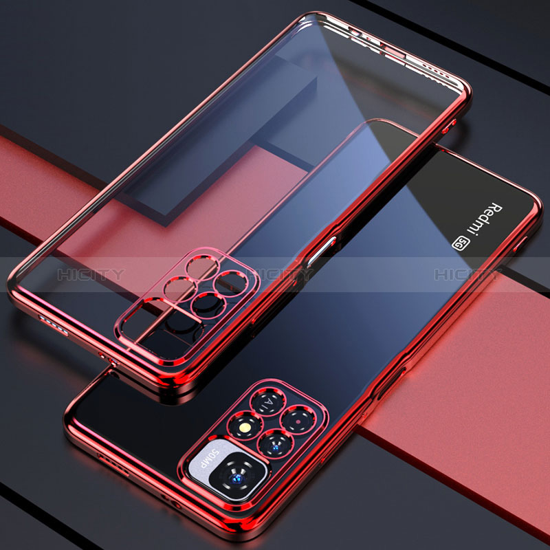 Coque Ultra Fine TPU Souple Housse Etui Transparente H02 pour Xiaomi Poco X4 NFC Rouge Plus
