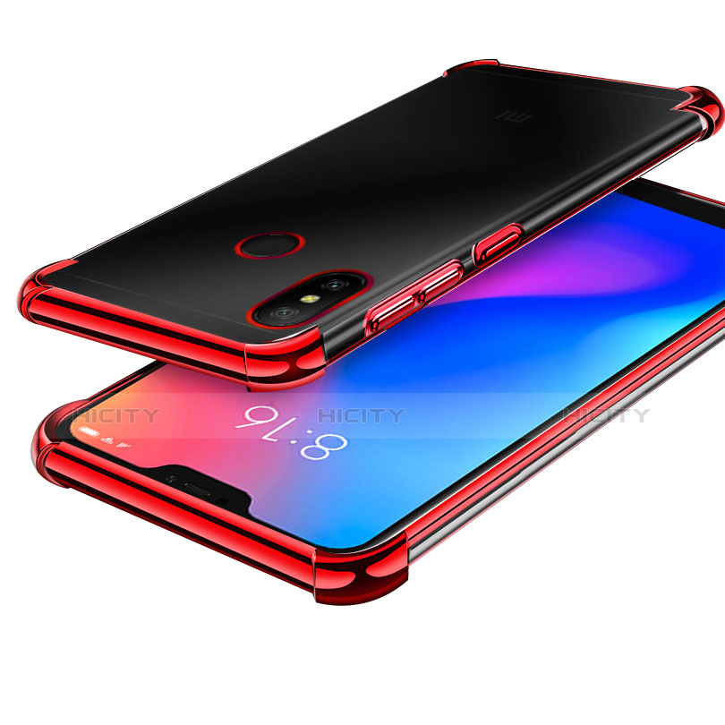 Coque Ultra Fine TPU Souple Housse Etui Transparente H02 pour Xiaomi Redmi 6 Pro Rouge Plus