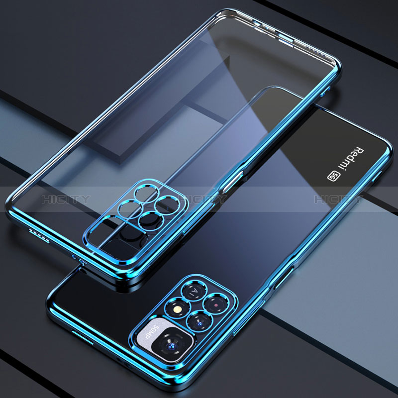 Coque Ultra Fine TPU Souple Housse Etui Transparente H02 pour Xiaomi Redmi Note 11T 5G Bleu Plus