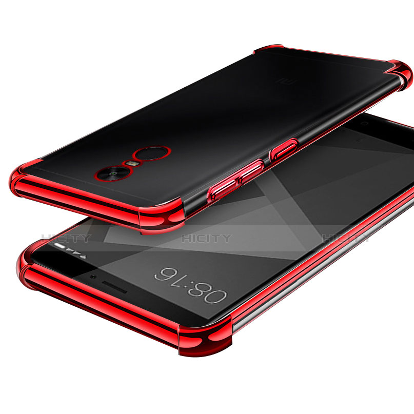 Coque Ultra Fine TPU Souple Housse Etui Transparente H02 pour Xiaomi Redmi Note 4X High Edition Rouge Plus