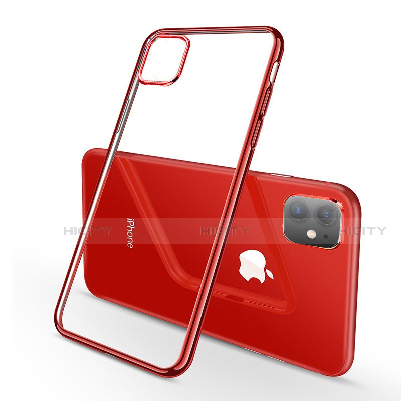 Coque Ultra Fine TPU Souple Housse Etui Transparente H03 pour Apple iPhone 11 Rouge Plus