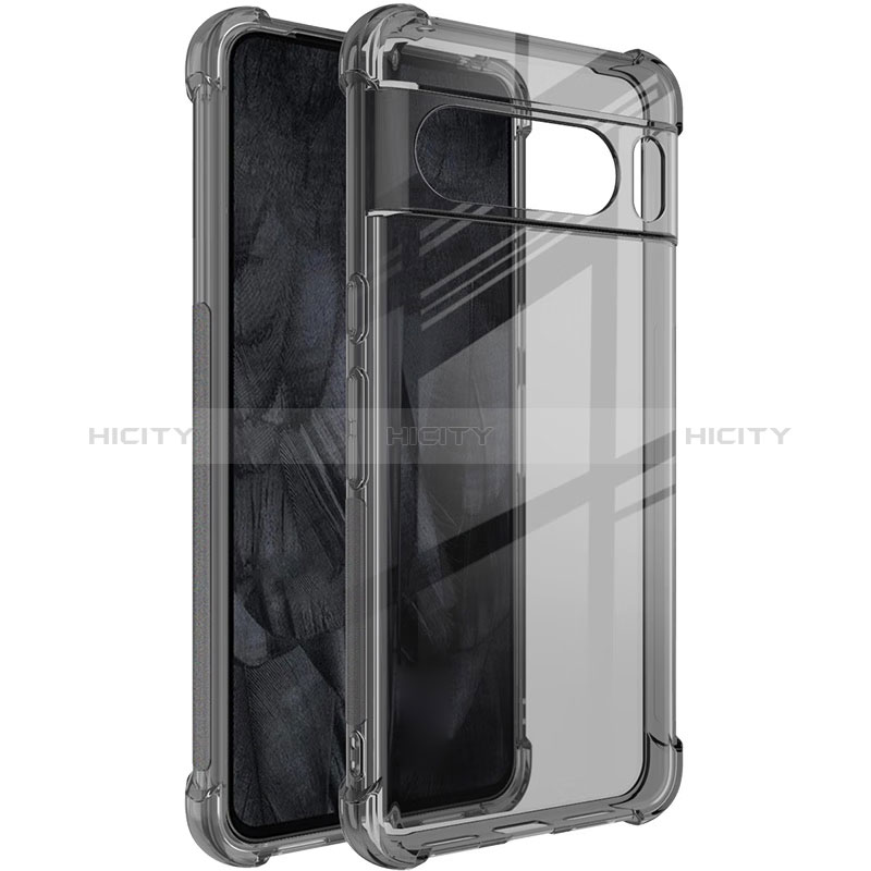 Coque Ultra Fine TPU Souple Housse Etui Transparente H03 pour Google Pixel 8 Pro 5G Gris Plus