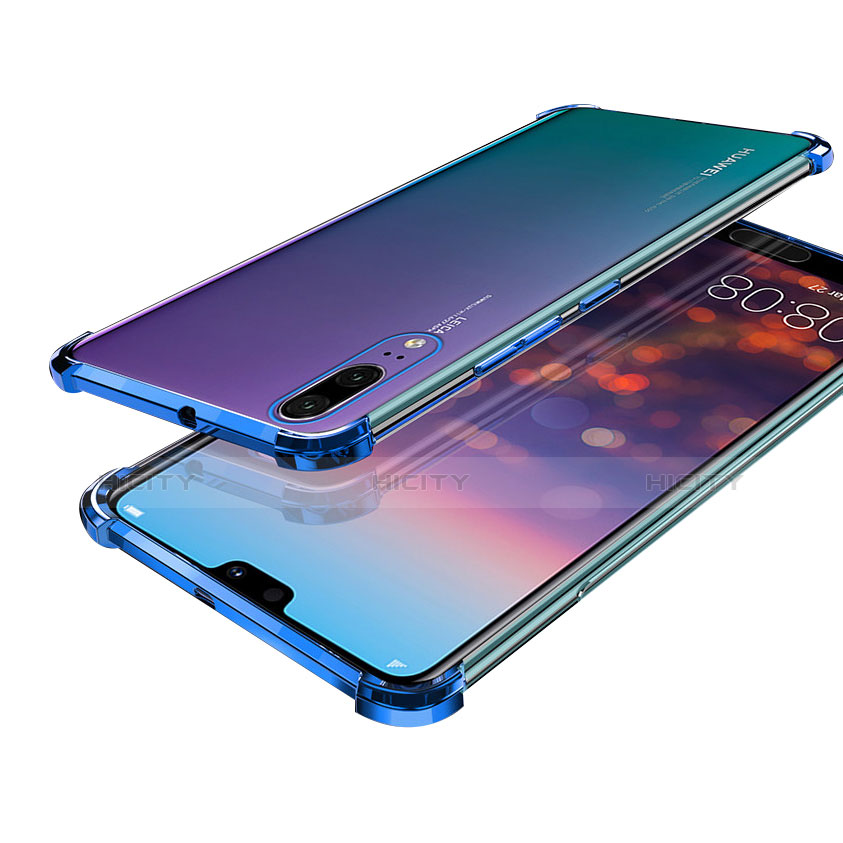 Coque Ultra Fine TPU Souple Housse Etui Transparente H03 pour Huawei P20 Bleu Plus