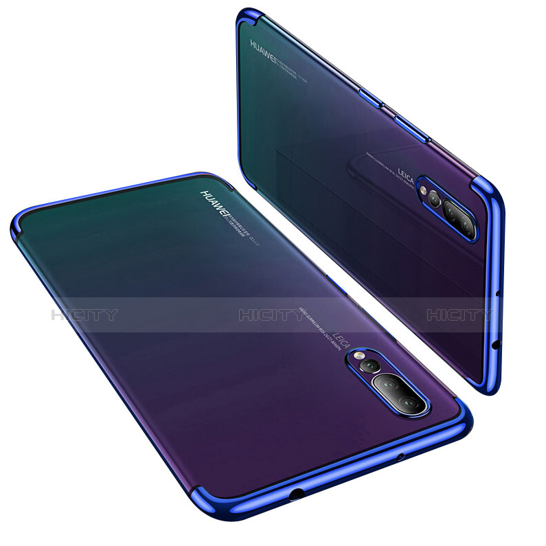 Coque Ultra Fine TPU Souple Housse Etui Transparente H03 pour Huawei P20 Pro Bleu Plus