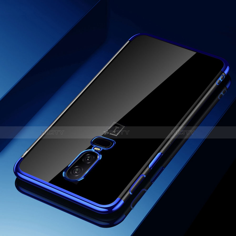 Coque Ultra Fine TPU Souple Housse Etui Transparente H03 pour OnePlus 6 Bleu Plus