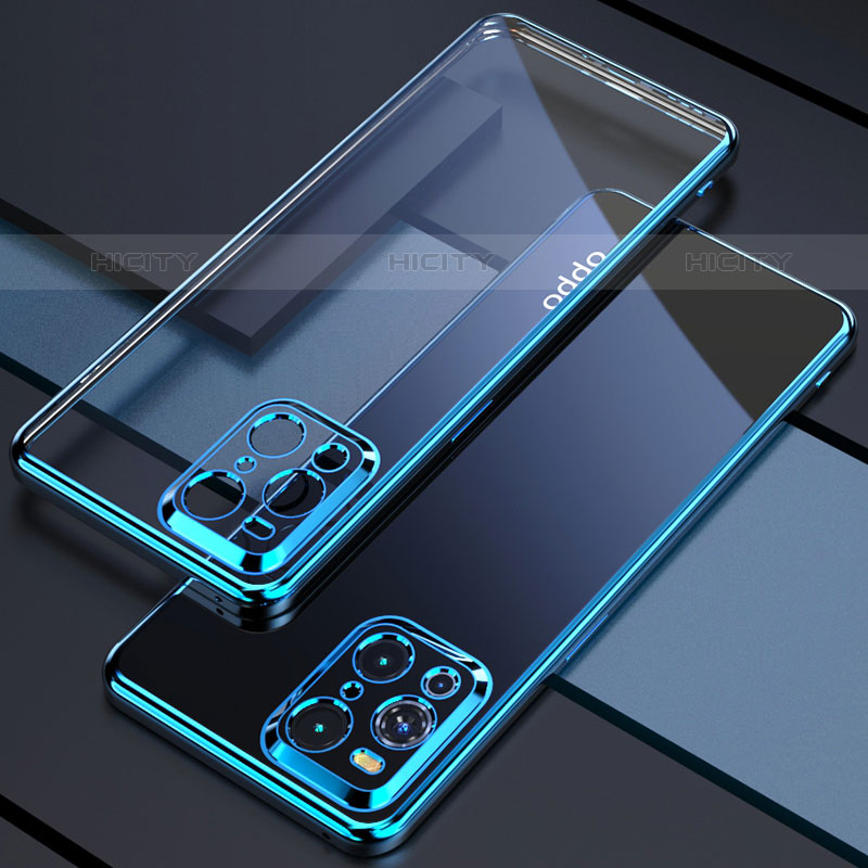 Coque Ultra Fine TPU Souple Housse Etui Transparente H03 pour Oppo Find X3 Pro 5G Bleu Plus