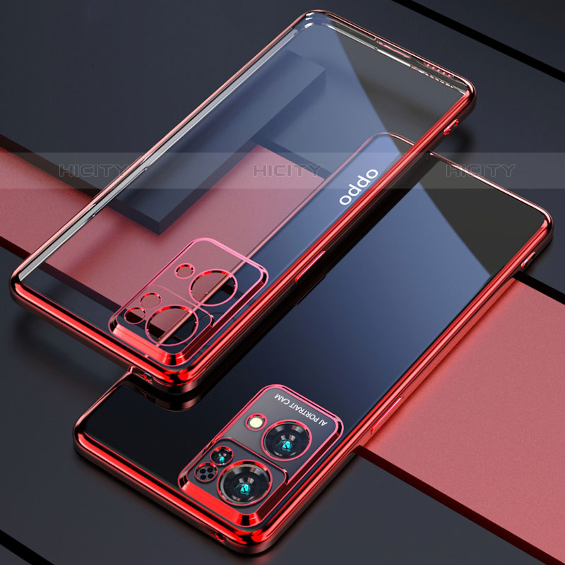 Coque Ultra Fine TPU Souple Housse Etui Transparente H03 pour Oppo Reno7 Pro 5G Rouge Plus